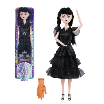 Ttsuimiless 11.5 Inch Dolls With Gift Box, Black Doll With Thing Hand, Black Dress, Black High Heels, Black Hair, Gift For Girls