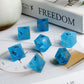Dnd Dice Cracked Frosted Glass 7 Piece Blue Zircon Dice With Great Gift Case For Dnd Dungeons And Dragon Tabletop Game (Blue Gla