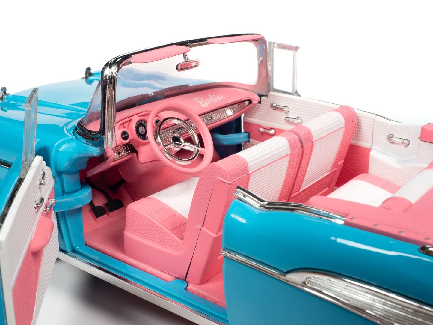 AW AUTO WORLD Barbie 1957 Chevy Bel Air Model AWSS135 - Plastic Factory Color Collectible Diecast Car