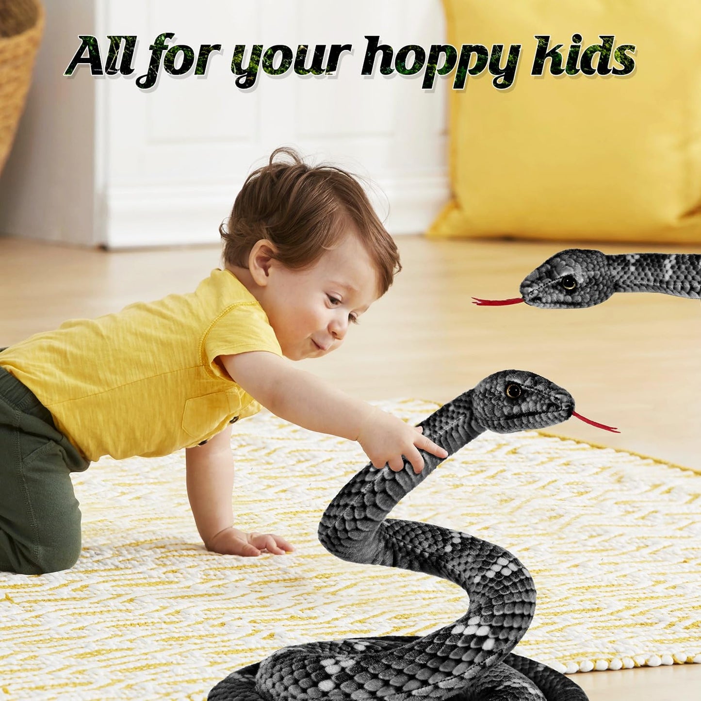 Mgztthw Snake Plush, Stuffed Snake Animal, 110 In Large Toy Snakes For Kids, Giant Stuffed Animals Snake, Lifelike Plush Snake F