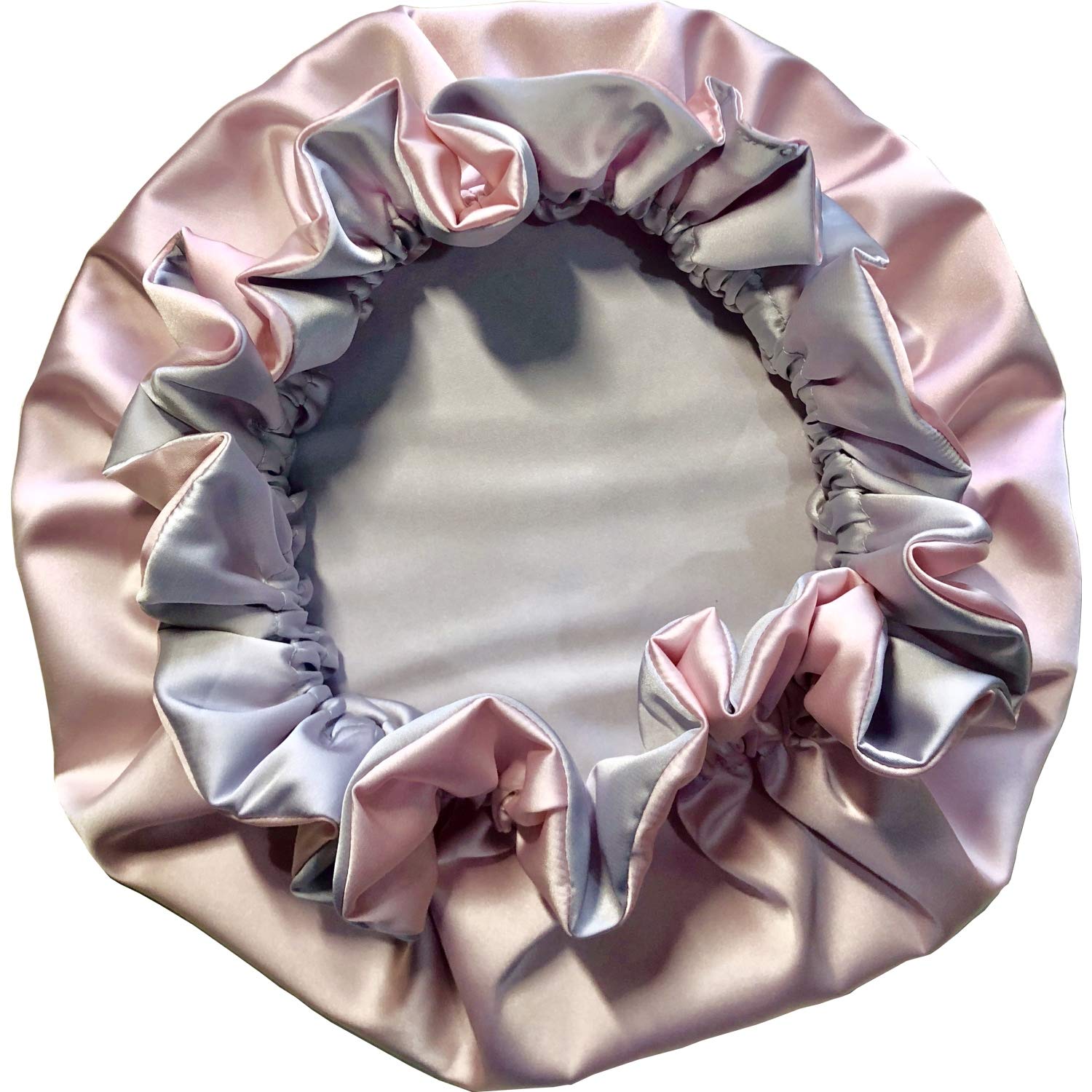 Akiss Reversible Satin Silk Sleep Hair Bonnet For Little Toddler Kids Girl Boy (Pinksilver, 13 Y)