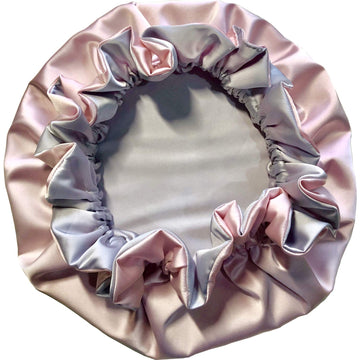 Akiss Reversible Satin Silk Sleep Hair Bonnet For Little Toddler Kids Girl Boy (Pinksilver, 13 Y)