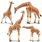 EYSCOTA Giraffe Toy Figurines Set  4 PCS Plastic Giraffe Figures and Calf  Realistic Wild Animals Giraffe Cake Topper Easter Birthday Gifts Jungle Animals Decor for Kids