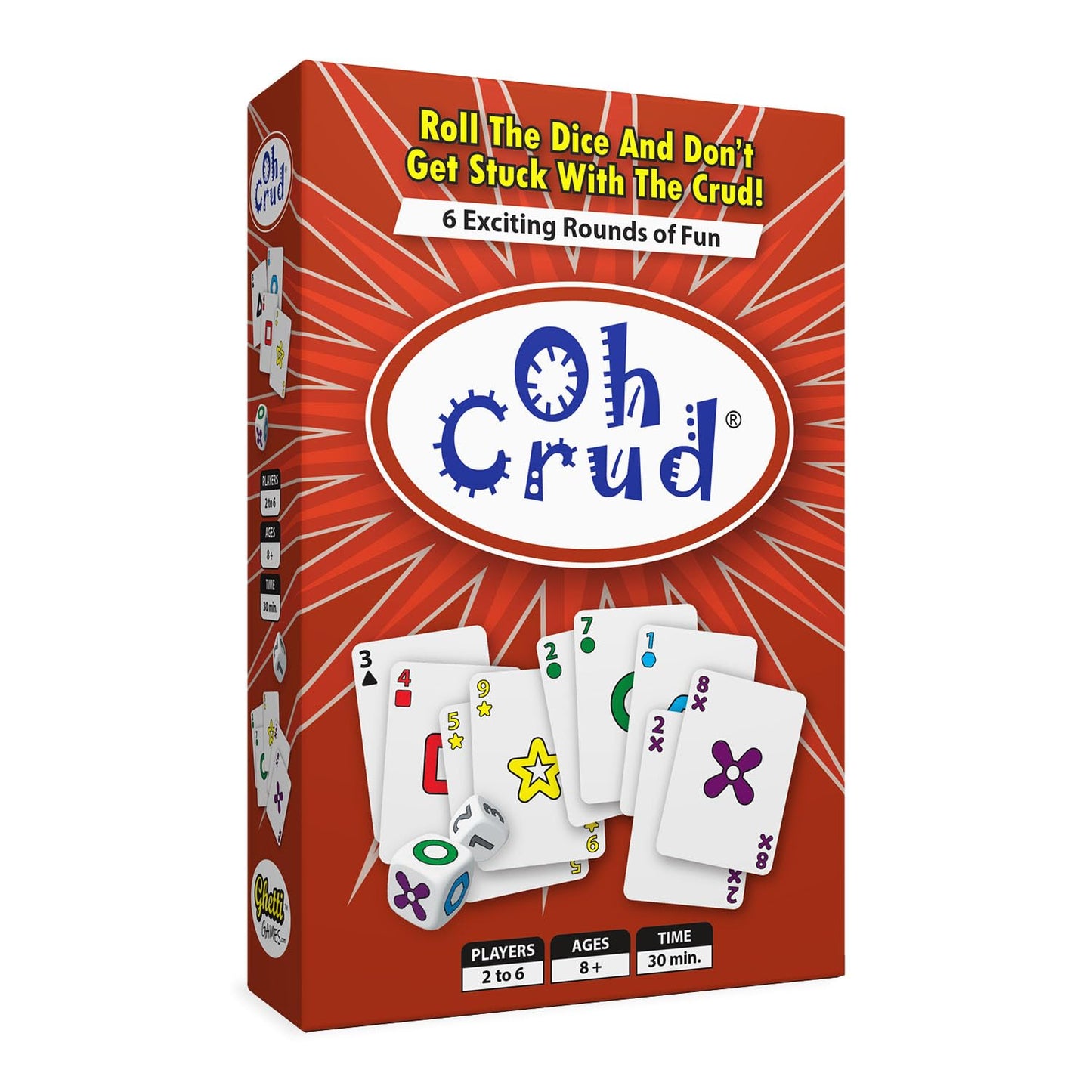 Oh Crud Card And Dice Game, Family Game For 2-6 Players, Adults, Teens, Kids, Easy-To-Learn, Strategy, Great For Friends And Families - Ghetti Games