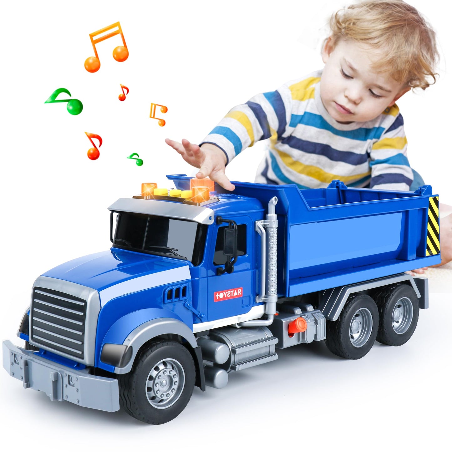 Dwi Dowellin Toddler Trucks Toys for Boys Age 3-5,Big Dump Truck with Lights and Sounds,Kids Boy Toys Christmas Birthday Gift Ca