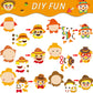 Chiazllta 30 Pcs Fall Thanksgiving Craft Kits Diy Scarecrow Craft For Kindergarten Kids, Fall Autumn Art Craft Make Your Own Sca