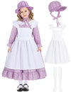 Pioneer Girl Costume Colonial Prairie Costume Dress Kids Pilgrim Costume Outfit Bedelia Martha Cosplay Floral Maid Farmer Dresse