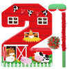 Hungdao Farm Birthday Piata Number Piata with Blindfold Bat and Confetti Farm Animal Piata for Boys Girls Birthday Party Decorat