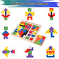 Wooderma 3 Pack Wooden Blocks Puzzles, 3-In-1 Russian Blocks, Octagon Puzzle, Tangrams Puzzles, Brain Teasers Toy Logic Game, Mo