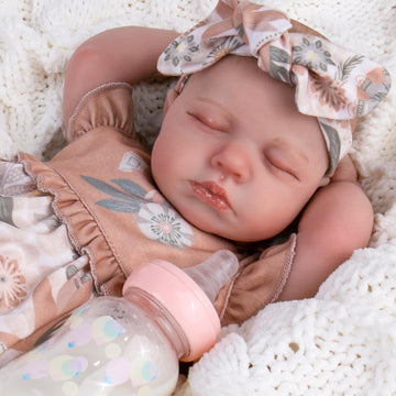 Aori Lifelike Reborn Baby Dolls - Realistic 20-Inch Newborn Real Life Baby Girl Doll with Poseable Limbs and Feeding Kit, Set fo