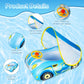 Baby Pool Float with Canopy: Baby Floats for Infants Toddler 6-48 Months Qoosea Swimming Floaties with UPF50+ Sun Protection & Toy Play Steering Wheel & Patch Kit (Blue)