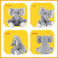 Mikee Fluffie Elephant Stuffed Animal - 12" Soft Plush Toy, Grey, Perfect Huggable Gift for Boys and Girls