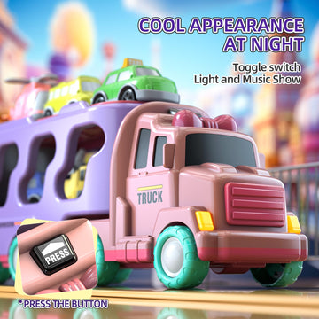 Beby Buty 7 In 1 Car Truck Toys For Girls Toddlers, Girls Toddler Car Truck Toys With Light Sound, Birthday Gifts Toys For 3 4 5