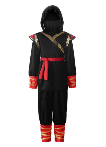 Relibeauty Kids Ninja Costume For Boys,Black & Red,10-12/150