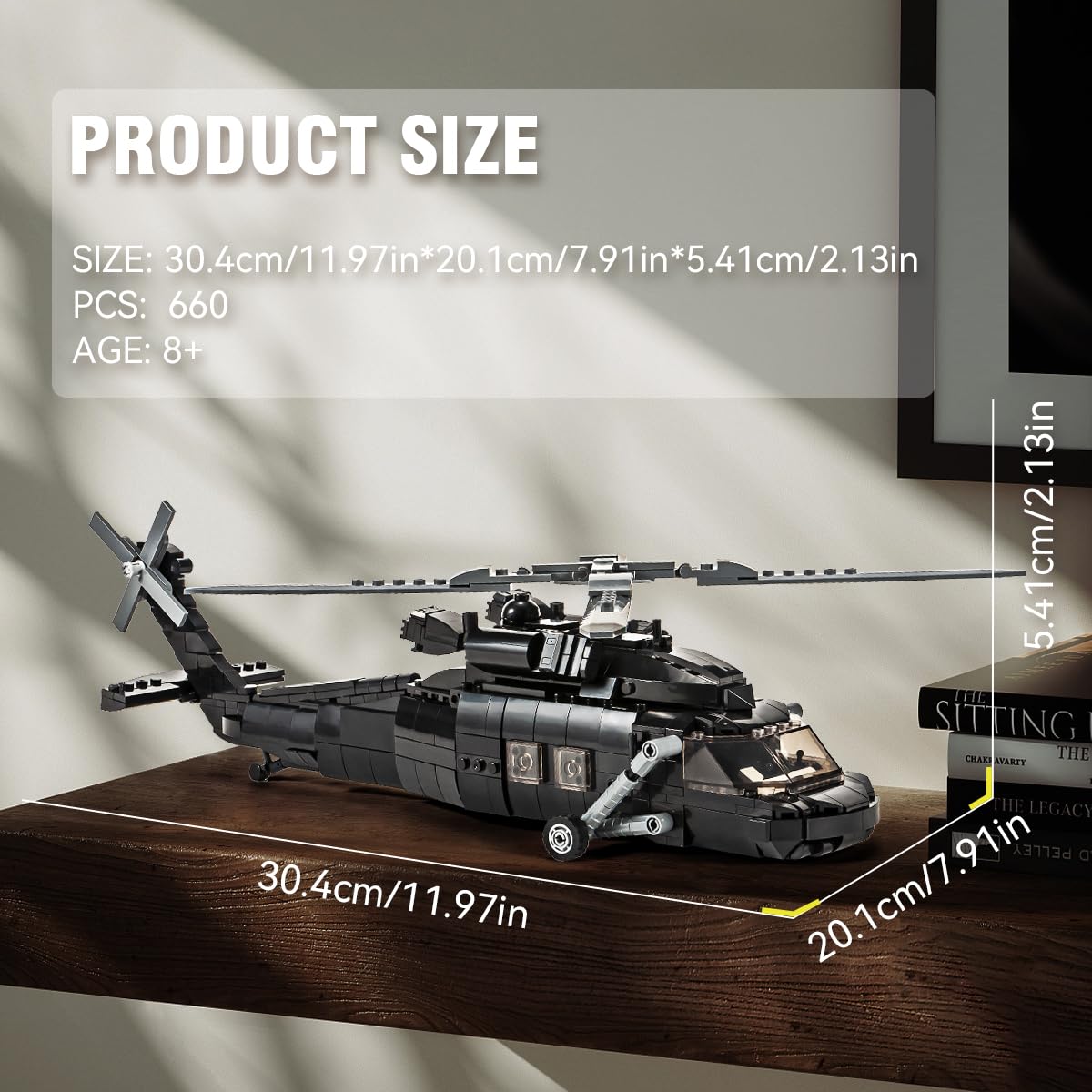 DAHONPA UH-60 Black Hawk Helicopter Building Blocks Set, 660+ Pieces, Plastic Toy for Kids and Adults