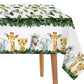 Yuzioey 3 Pack Jungle Safari Tablecloths Wild Animals Table Cover, Safari Baby Shower Decorations, 108' X 54' Wild One Birthday Party Supplies