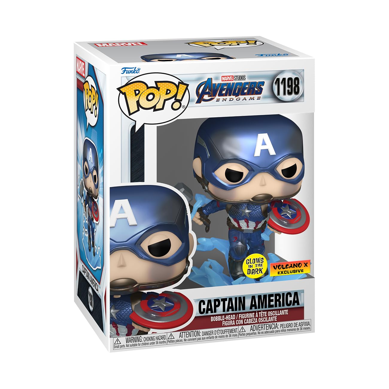 Funko POP! Marvel Avengers Endgame Captain America with Broken Shield & Mjolnir (Glow in The Dark & Metallic)  limited availability