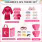 Shihanee 30 Pcs Spa Party Supplies For Girls, 6 Satin Robe 6 Kids Slippers Sleepover Birthday Spa Party Favors (1 Rose Red, 5 Pi