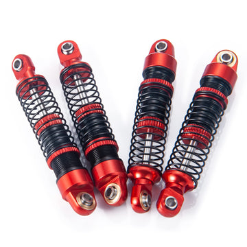 RCLIONS 1/18th RC Shocks Adjustable Absorber Damper for TRX4M 1:18th RC Crawler Car Upgrades (Red)