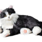 Chongker Interactive Cat Plush Toy - Weighted Stuffed Animal with Voice Response, Realistic Heartbeat & Purring, Black Color