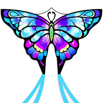 Simxkai Butterfly Kite For Kids & Adults, Easy To Fly Big Kite For Beginners Purple