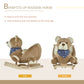 Qaba Baby Rocking Horse, Plush Animal Rocker with Lullaby, 23.5"x13.75"x19.75", Brown, Model 330-122, for Ages 18