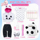Reborn Baby Dolls Clothes Girl Outfits Accesories Panda 11 Pcs Set for 17-19 Inch Reborn Doll Newborn Girl&Boy with Backpack&Diaper