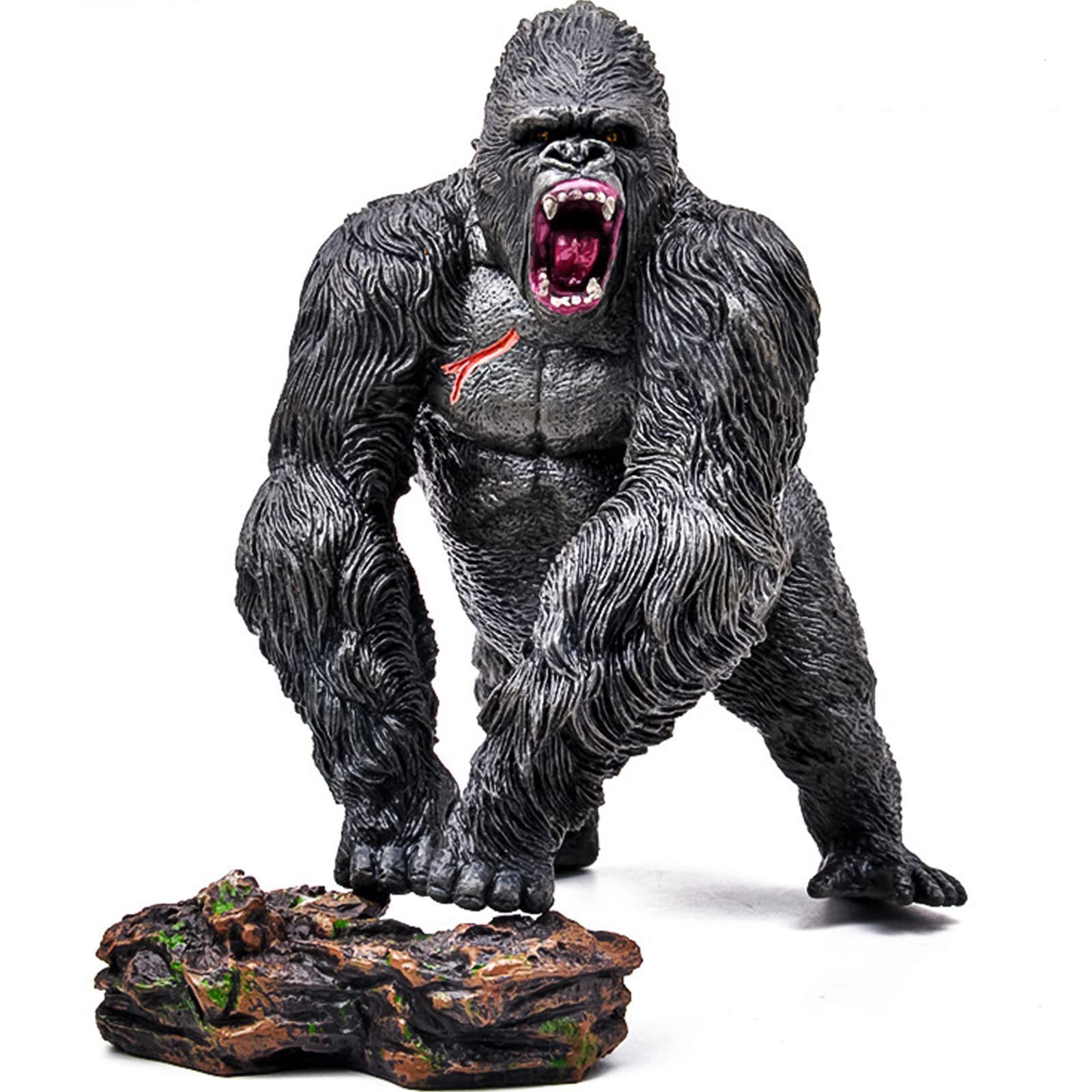 Gorilla King Kong Toys With Realistic Rock Action Figure Rampage Gorilla Fight Mode Gorilla Ape Solid Wild Animal Figurines For