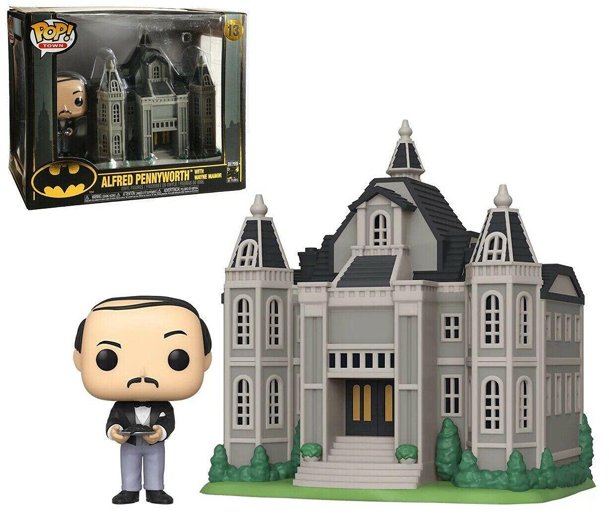 Funko Pop! Town: Batman 80Th - Wayne Manor With Alfred Pennyworth Vinyl Figure, Multicolor (45524), 3.75 Inches
