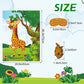 Astaron 2 Sets Pin The Tail On The Giraffe For Safari Jungle Animal Party Game Zoo-Themed Birthday Party Supplies 2 Posters 21'X 28' With 48Pcs Tail Stickers Kids Wall Home Decor