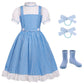 Hauarker Kids Blue Dress For Princess Costume Girls Wizard Character Costumes Cute Dress Up Outfit Accessories For Halloween Cos