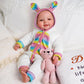 Jizhi Baby Dolls, 17Inch Soft Body Realistic Baby Doll Cute Smiling Real Life Baby Dolls Girl With Bunny Clothes And Accessories For 3+ Year Old Girls Cuddling, Playing&Collection
