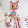 Jizhi Baby Dolls, 17Inch Soft Body Realistic Baby Doll Cute Smiling Real Life Baby Dolls Girl With Bunny Clothes And Accessories For 3+ Year Old Girls Cuddling, Playing&Collection