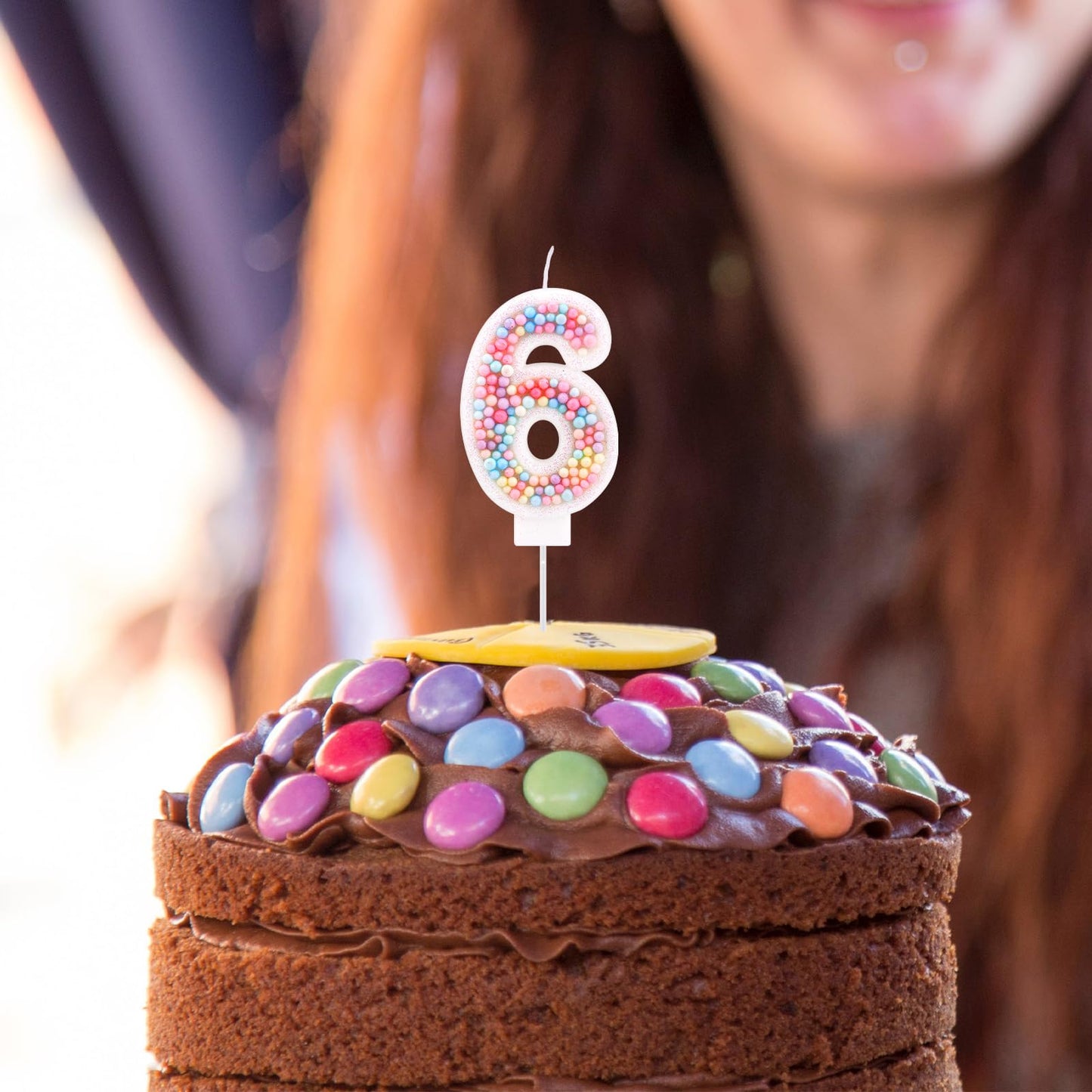 Birthday Candles, 0-9 Number Macaron Cake Candles Glitter Cake Topper Decorations for Wedding Anniversary Birthday Party (6)