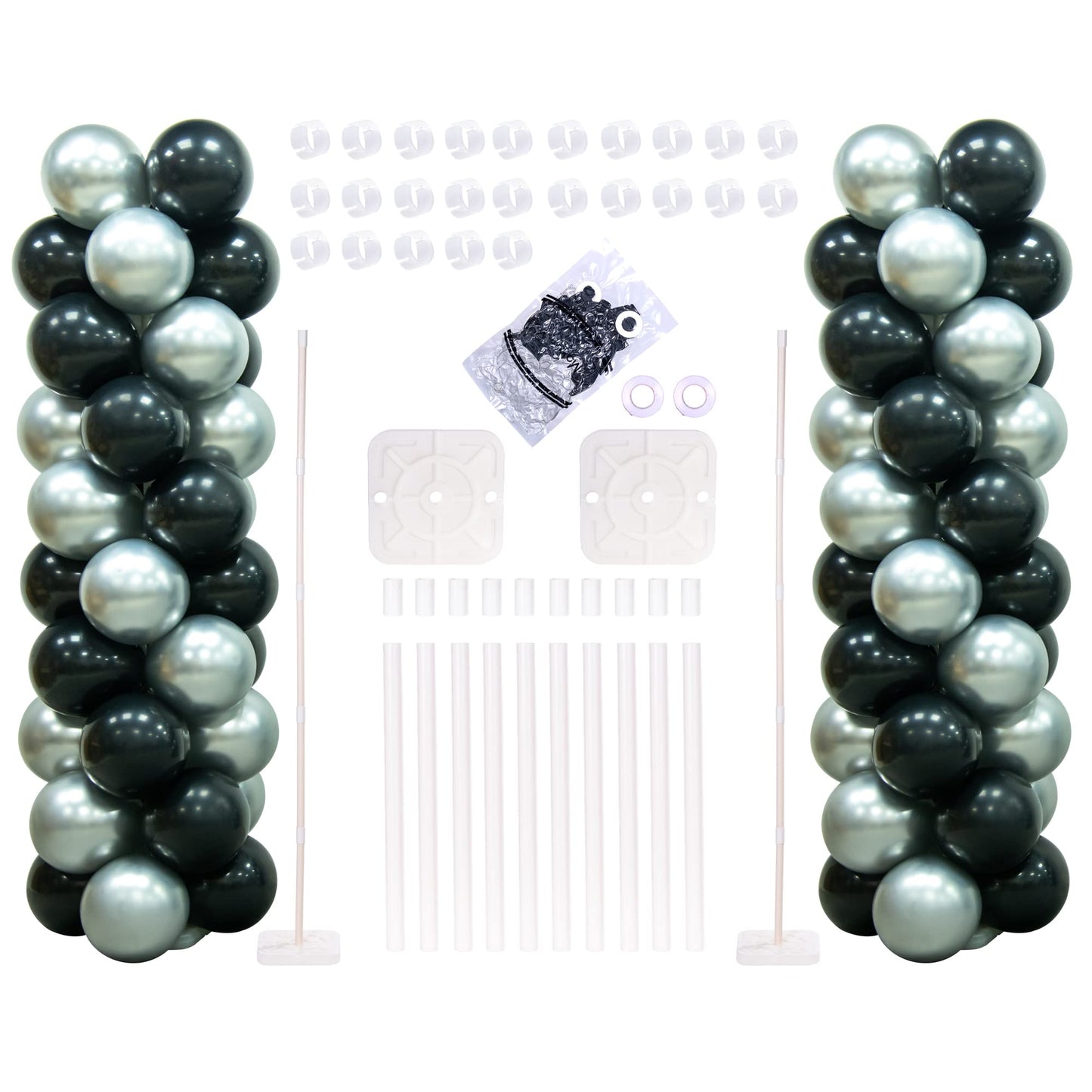 Moxmay Balloon Column Kit - Set Of 2 Balloon Columns With Stand Base And Pole Balloon Tower Backdrop Decoration For Wedding Baby