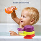 AMCHSURI Bath Toys for Kids Ages 1-3, 15 PCS Mold Free Toddler Bath Toys for 2-4 Bathtub Water Table Pool Toys with Stackable Bo
