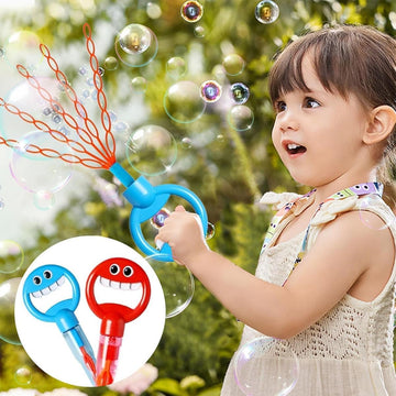 4 Pcs Bubble Claw Wand,5 Claw Smiley Bubble Stick,Five Claw Smiley Bubble Stick,Smiley Face Bubble Wands Bubble Sticks Toy (With
