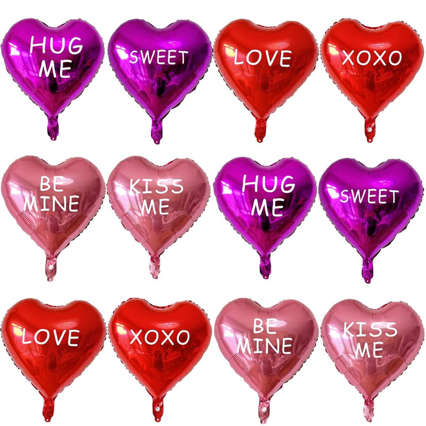 12 Pcs Red Heart Balloons 18 Inch Xoxo Balloons Love Balloons For Valentines Day Decorations Bridal Shower Wedding Decorations