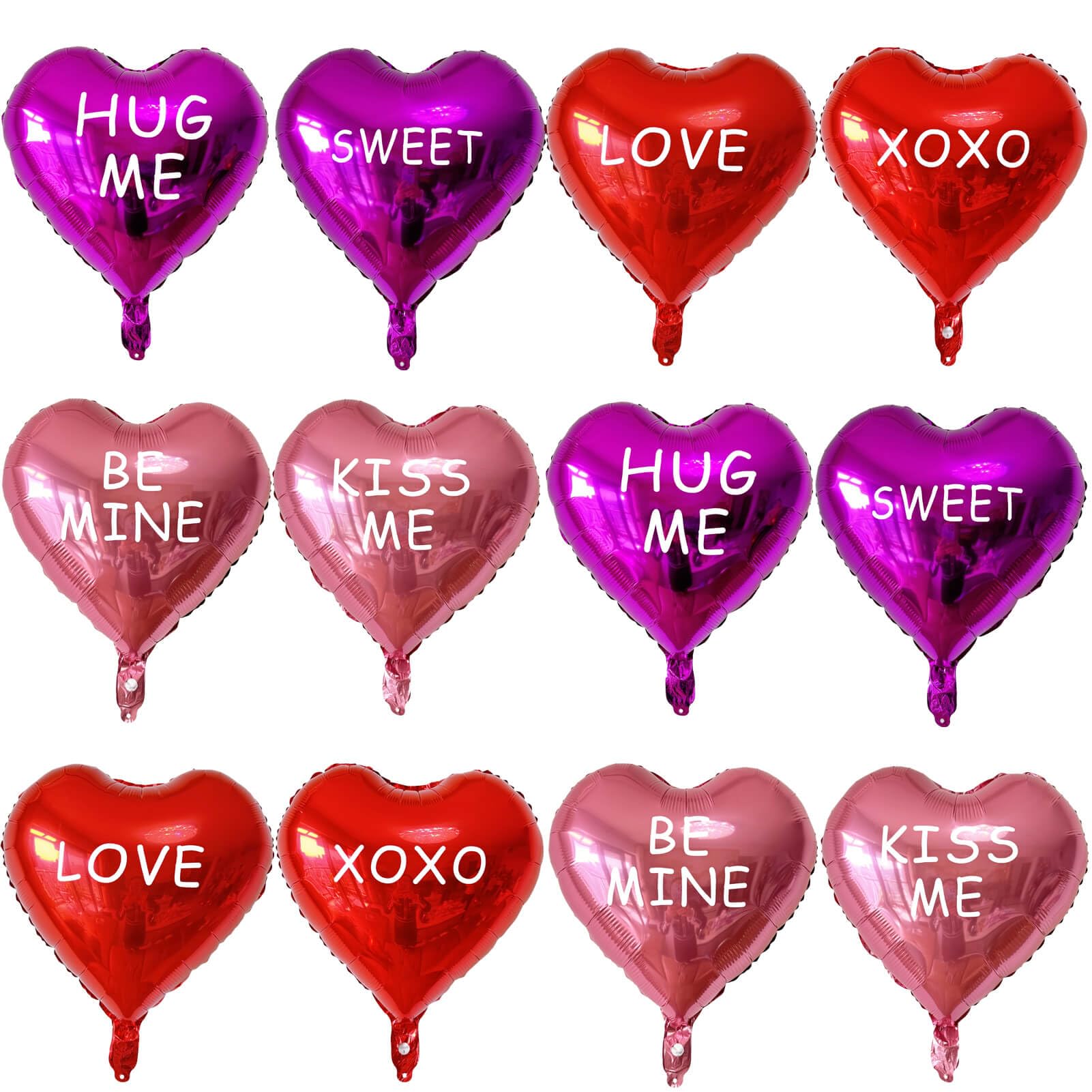 12 Pcs Red Heart Balloons 18 Inch Xoxo Balloons Love Balloons For Valentines Day Decorations Bridal Shower Wedding Decorations