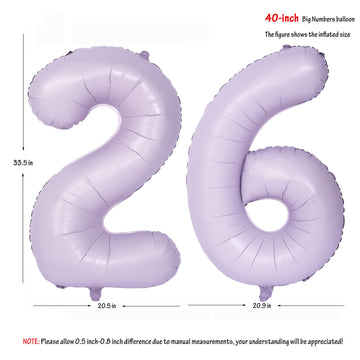 40 In Matte Purple Number Balloons Helium Foil Mylar Balloon Birthday Party Banquet Decoration Digital 26