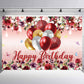 YinQin Red Flower Happy Birthday Backdrop 180x120 cm Floral Photography Background for Girls and Women