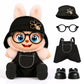 4pcs Dolls Outfit Set  Hat & Overalls for 17 cm Doll Clothes Accessories Suit  Stylish Clothes for Doll  Cute Outfits for Dress up Unique Style with enhanced Fabric  Black
