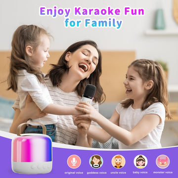 Mini Karaoke Machine For Kids Adult: 1Mic Portable Bluetooth Speaker With Wireless Microphone - Karaoke For Girls Age 4 5 6 7 8