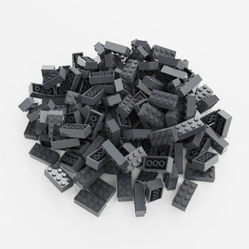Classic Building Bricks 100 Pieces 2X4 Gray Deep, Classic Brick Block Parts And Pieces 3001, Compatible With Lego, Age 6+ Creati