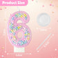 Zlongron Birthday Number Candles, Handmade Macaron 3D Flash Number 6 Candle, Suitable for Girls and Boys Birthdays, Weddings, A