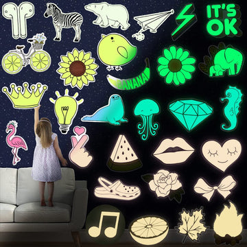 Susihi Glow In The Dark Stickers For Water Bottles Stickers For Kids Glow In The Dark Wall Stickers Vinyl Waterproof Stickers Pa