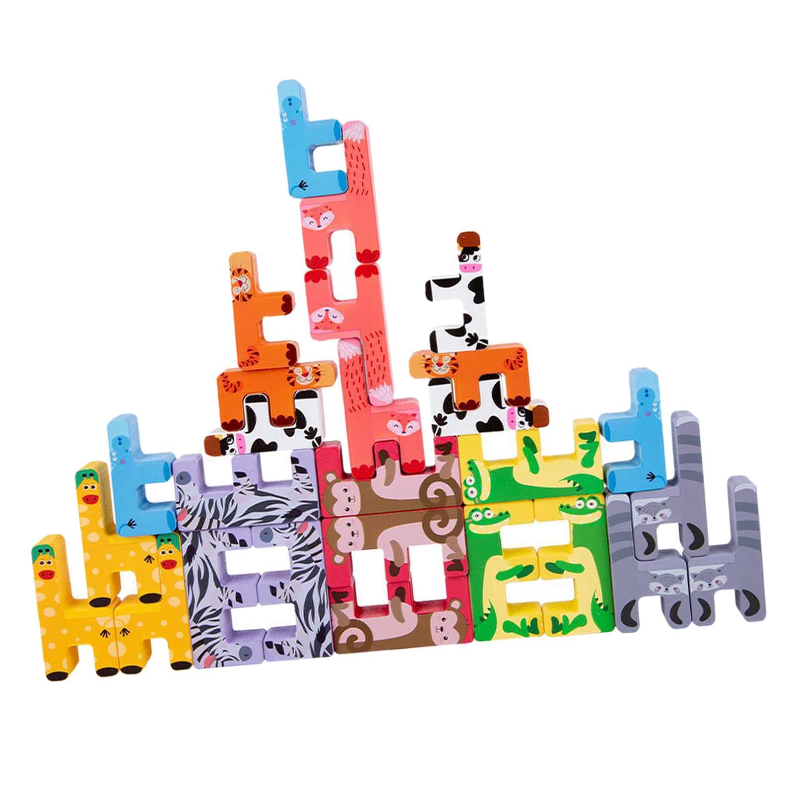 Ecomistiq 27 Pieces Animal Puzzle Stacker Montessori Hand Eye Coordination For Kids|Toys & Hobbies | Preschool Toys & Pretend Pl