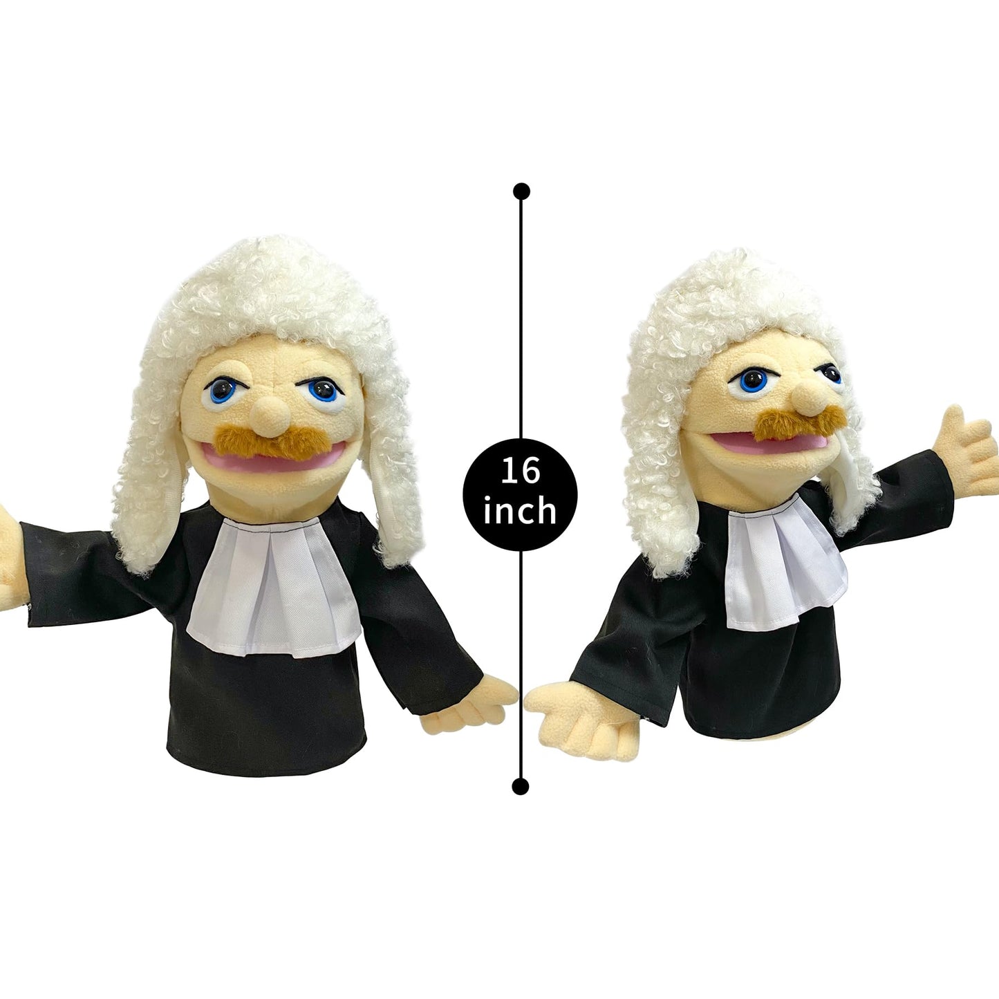 Okegztoa 16'' Puppets Entriloquist Puppet,Hand Puppets For Kids Plush Judge Puppets For Adults With Removable Mouth Puppet For K