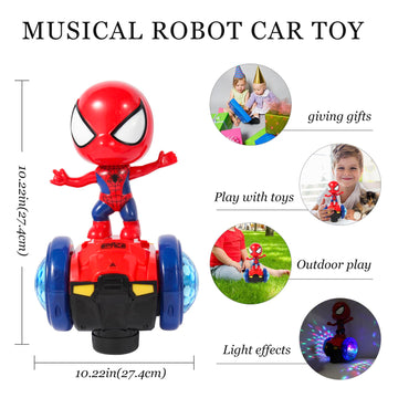 Toylemsan Dancing Robot Spider Toys Interactive Musical Super Hero Car Toy Flashing Lights Intelligent Interactive Educational Robot For Chirldent Day Birthday Gift Boys Girls Age 3 4 5 6 7 8 (Red)