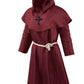 Knelor Monk Costume For Kids, Medieval Monk Hooded Robe Renaissance Priest Robe Cloak Halloween Cosplay Costume